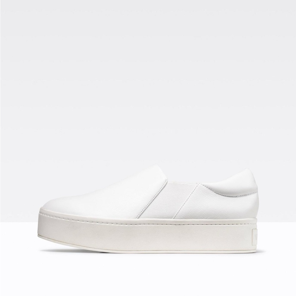 Vince Women's Warren White Slip-On Platform Sneakers Size 8.5 M Brand New